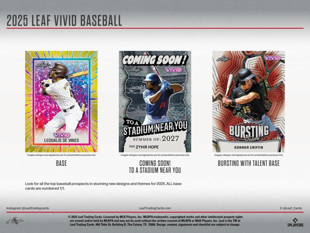 2025 Leaf Vivid Baseball Hobby Box Image 4