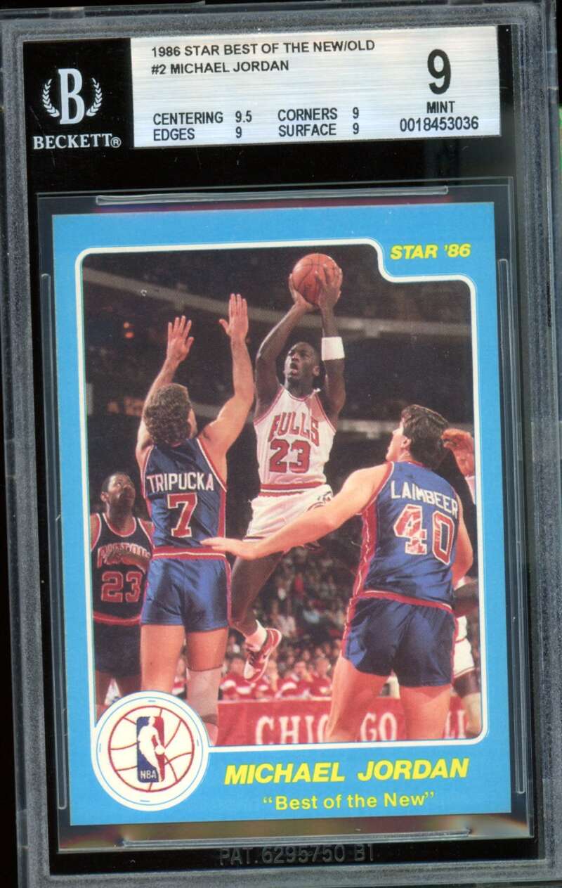Michael Jordan Rookie Card 1986 Star Best Of The New/Old #2 BGS 9 Image 1