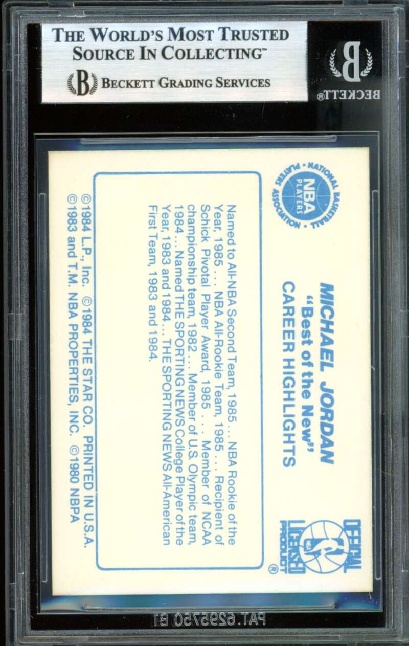 Michael Jordan Rookie Card 1986 Star Best Of The New/Old #2 BGS 9 Image 2