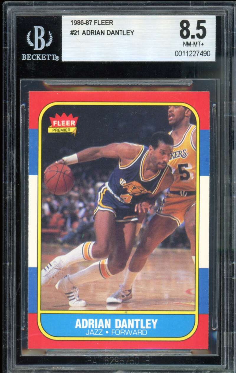 Adrian Dantley Card 1986-87 Fleer #21 BGS 8.5 Image 1