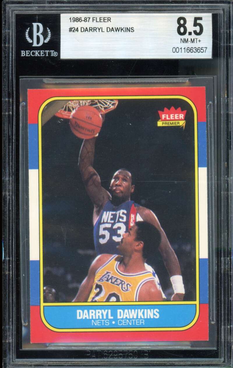 Darryl Dawkins Card 1986-87 Fleer #24 BGS 8.5 Image 1