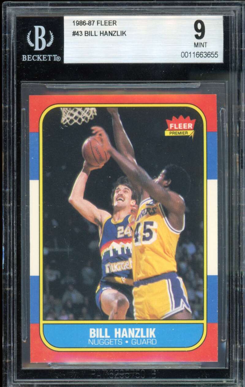 Bill Hanzlik Card 1986-87 Fleer #43 BGS 9 Image 1