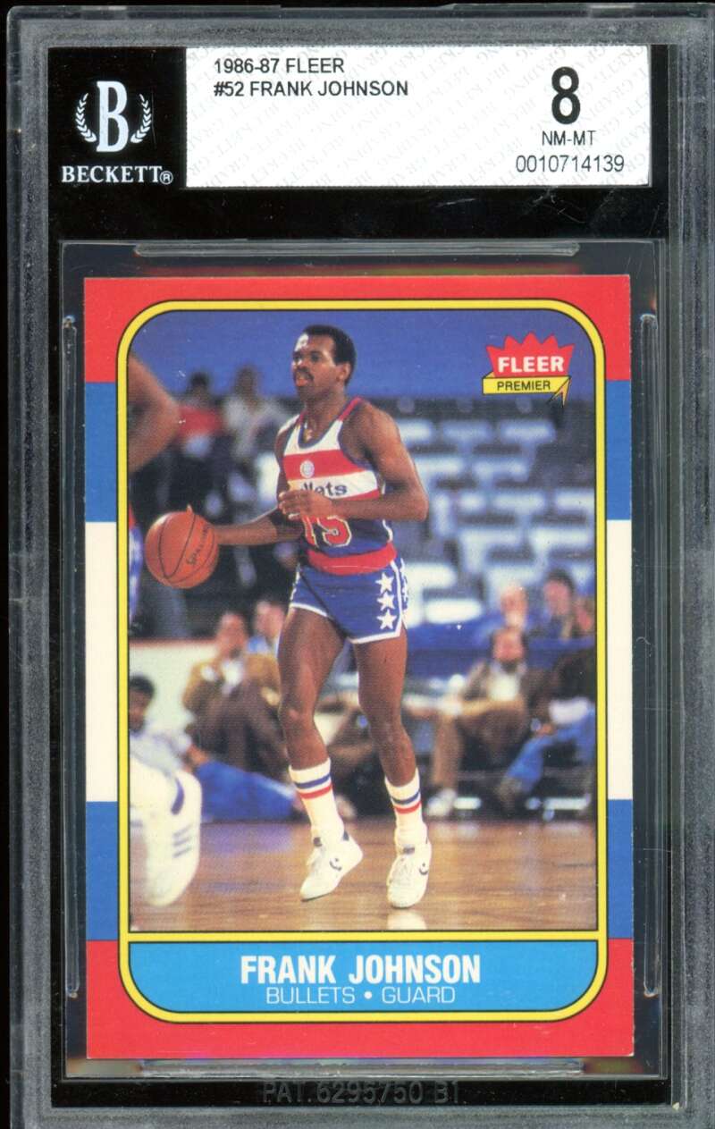 Frank Johnson Rookie Card 1986-87 Fleer #52 BGS 8 Image 1