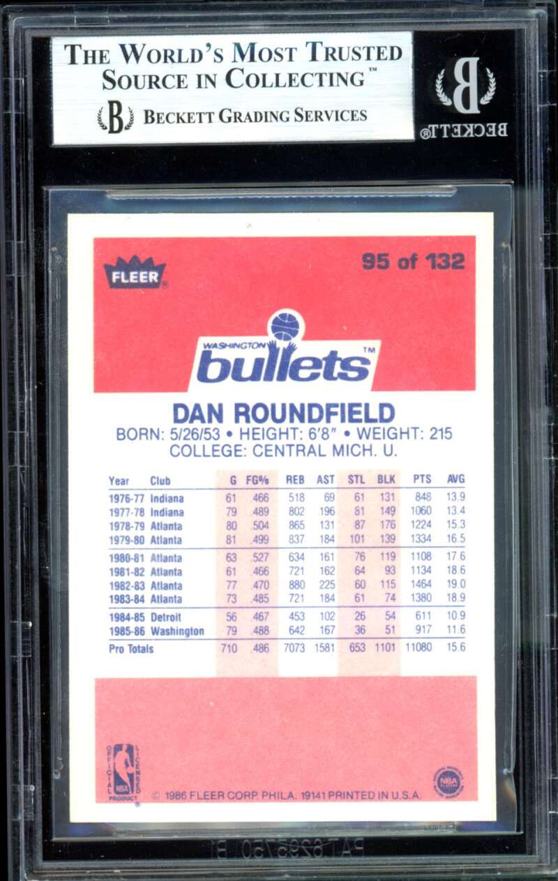 Dan Roundfield Card 1986-87 Fleer #95 BGS 9 Image 2