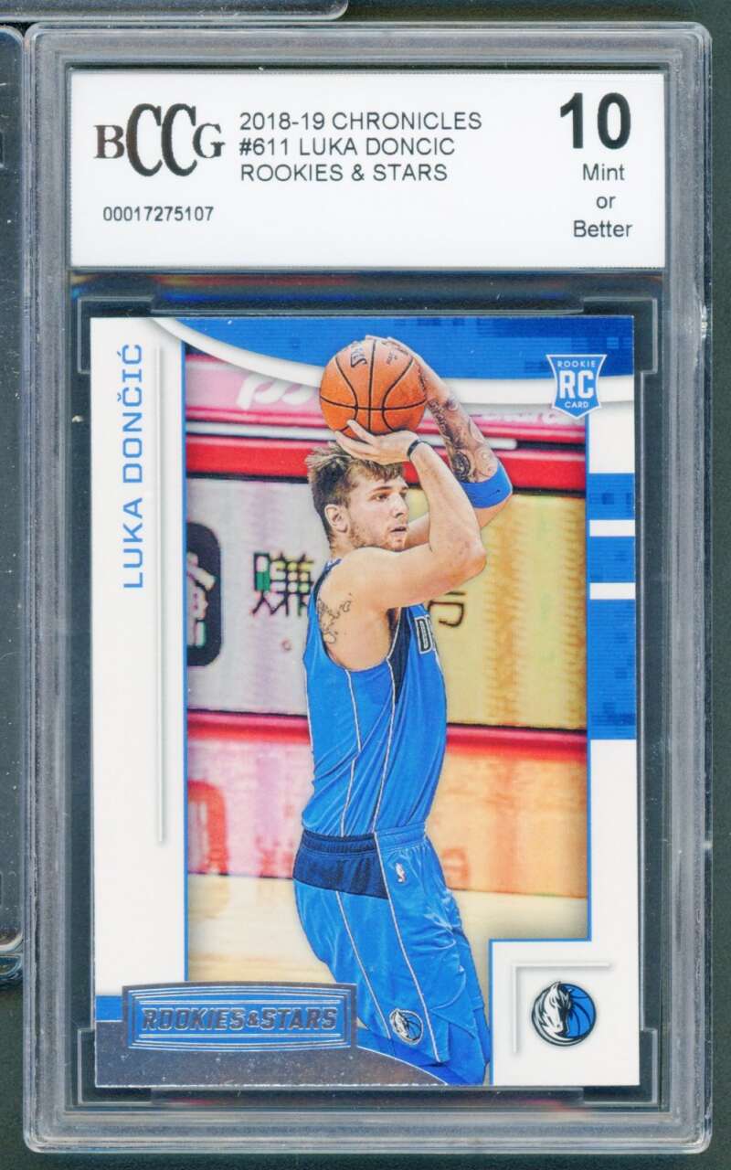 2018-19 Chronicles #611 Luka Doncic Rookie Card BCCG 10 Mint+ Image 1