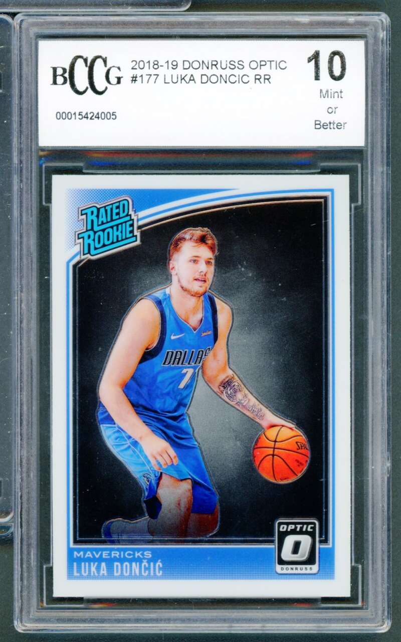 2018-19 Donruss #177 Luka Doncic Rookie Card BGS BCCG 10 Mint+ Image 1