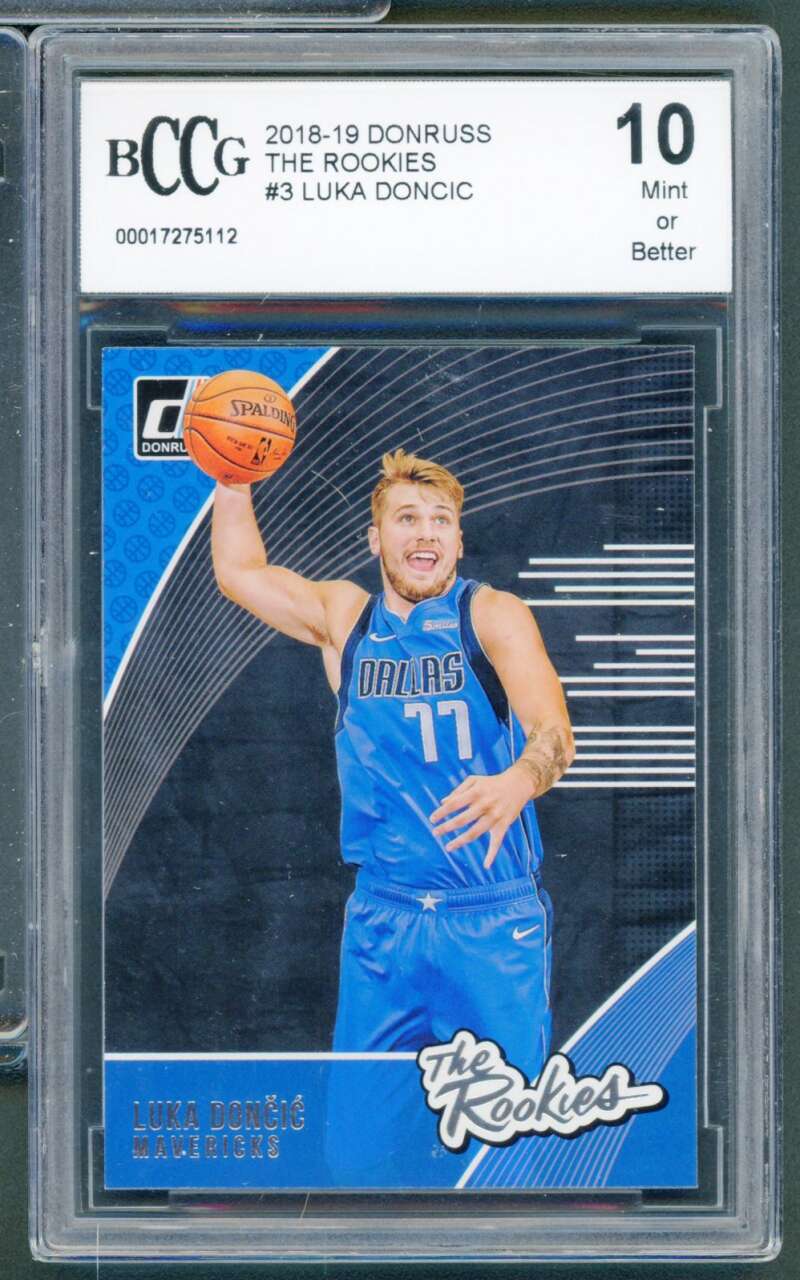 2018-19 Donruss The Rookies #3 Luka Doncic Rookie Card BCCG 10 Mint+ Image 1