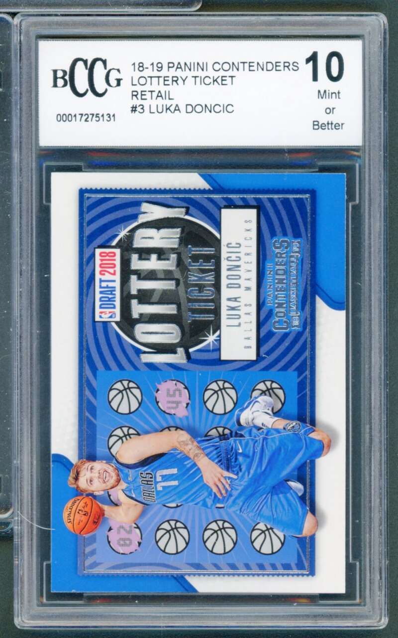 2018-19 Panini Contenders Lottery Ticket #3 Luka Doncic Rookie Card BCCG 10 Mint Image 1