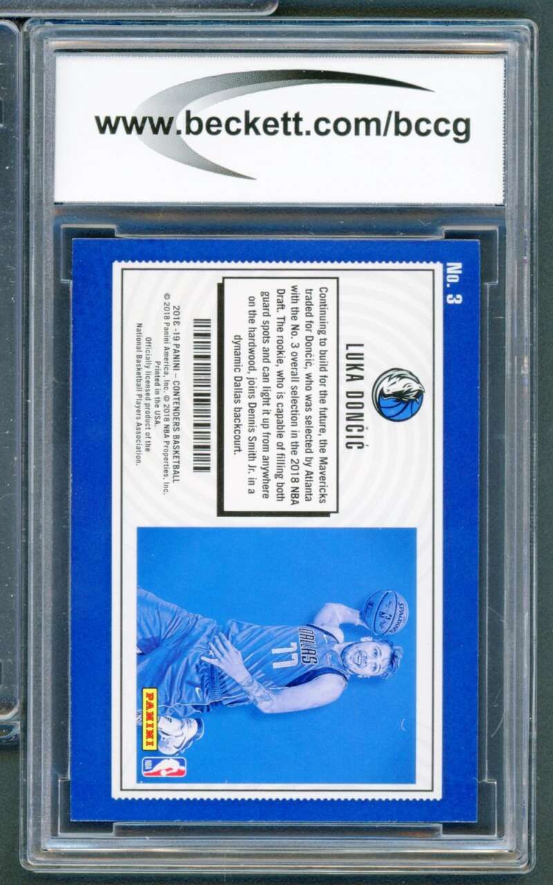 2018-19 Panini Contenders Lottery Ticket #3 Luka Doncic Rookie Card BCCG 10 Mint Image 2
