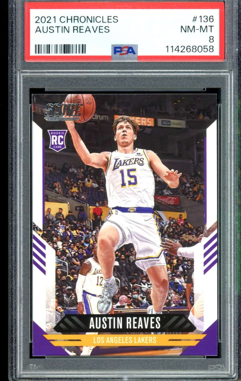 Austin Reaves Rookie Card 2021-22 Chronicles #136 PSA 8 Image 1