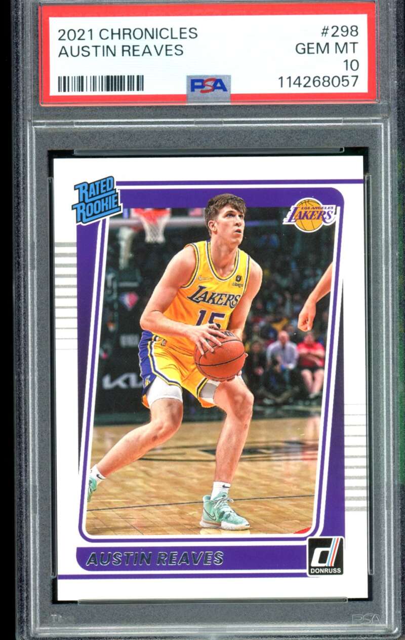 Austin Reaves Rookie Card 2021-22 Chronicles #298 PSA 10 Image 1