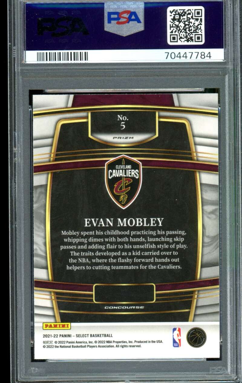 Evan Mobley Rookie Card 2021-22 Select Disco Prizm #5 PSA 8 Image 2