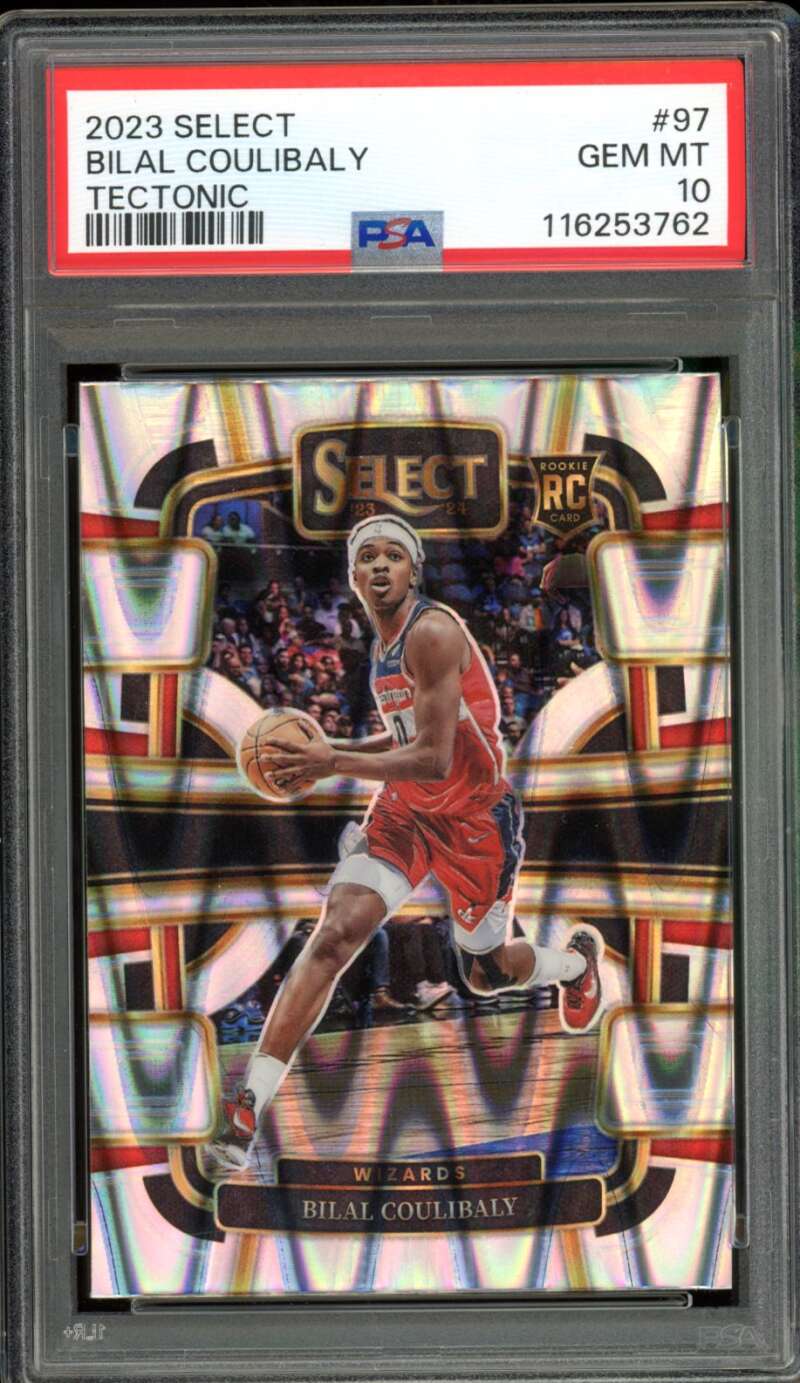Bilal Coulibaly Rookie Card 2023-24 Select Tectonice (pop 19) #97 PSA 10 Image 1