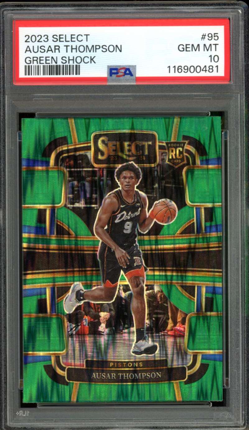 Ausar Thompson Rookie Card 2023-24 Select Green Shock (pop 12) #95 PSA 10 Image 1