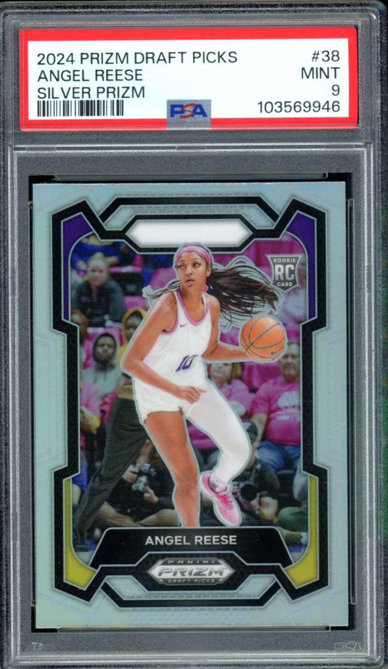 Angel Reese Rookie Card 2024 Prizm Draft Picks Silver #38 PSA 9 Image 1