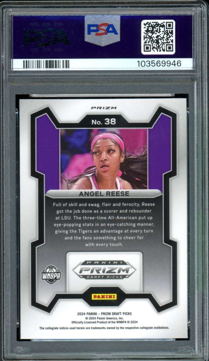 Angel Reese Rookie Card 2024 Prizm Draft Picks Silver #38 PSA 9 Image 2
