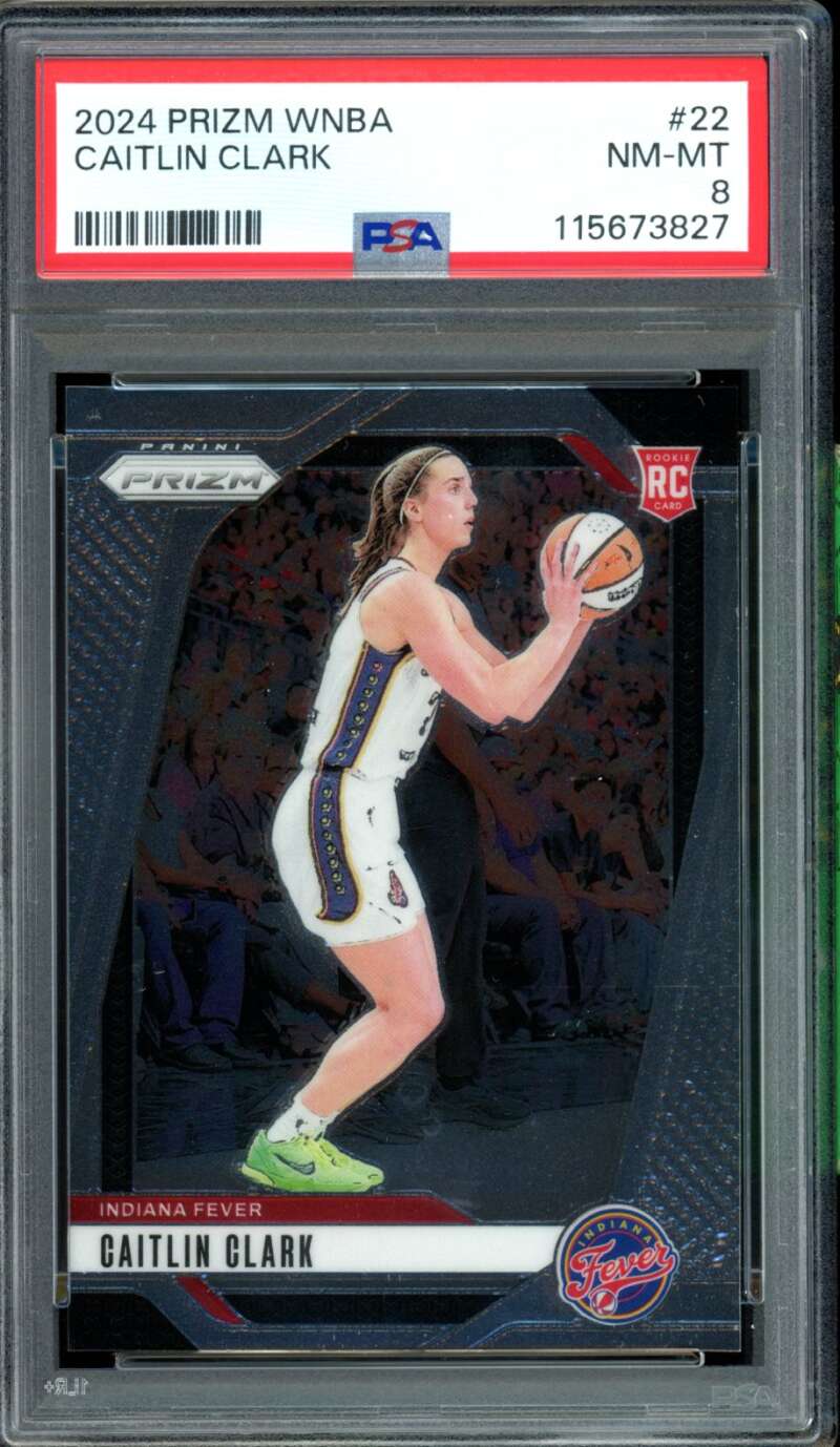 Caitlin Clark Rookie Card 2024 Prizm WNBA #22 PSA 8 Image 1