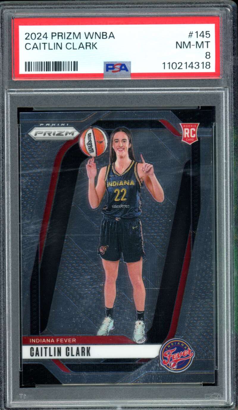 Caitlin Clark Rookie Card 2024 Prizm WNBA #145 PSA 8 Image 1