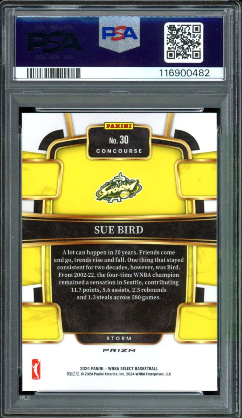 Sue Bird Card 2024 WNBA Select WNBA Pink ice (pop 1) #30 PSA 10 Image 2