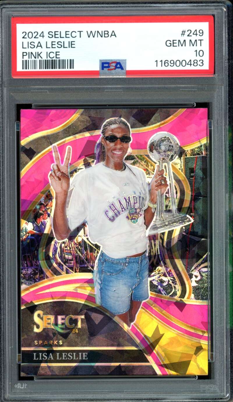 Lisa Leslie Card 2024 Select WNBA Pink Ice (pop 3) #249 PSA 10 Image 1
