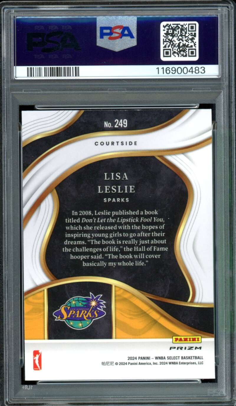 Lisa Leslie Card 2024 Select WNBA Pink Ice (pop 3) #249 PSA 10 Image 2