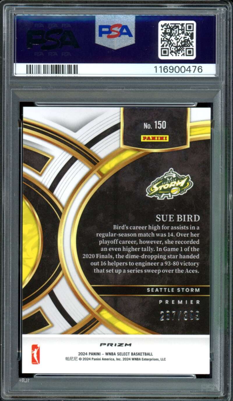 Sue Bird Card 2024 Select WNBA Red Blue Prizm #150 (pop 1) PSA 10 Image 2