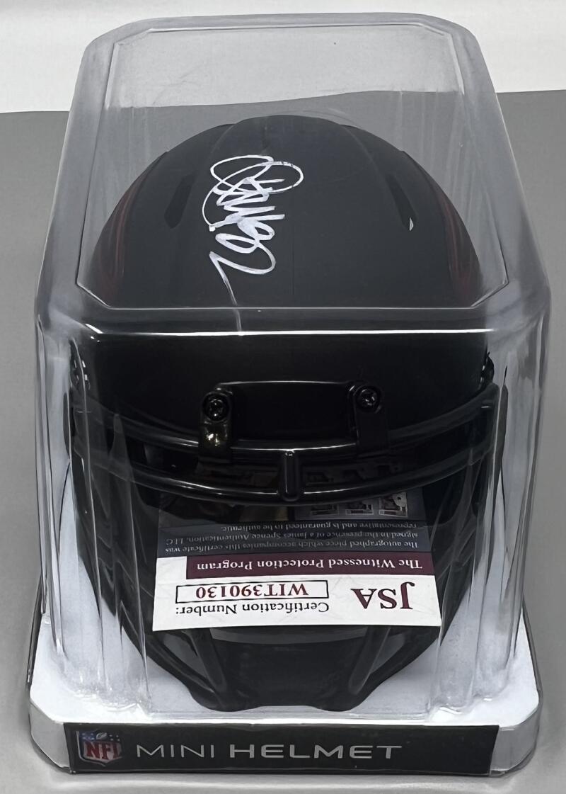 Jamal Anderson Atlanta Falcons Autograph Signed Mini Helmet JSA Authentic Image 3
