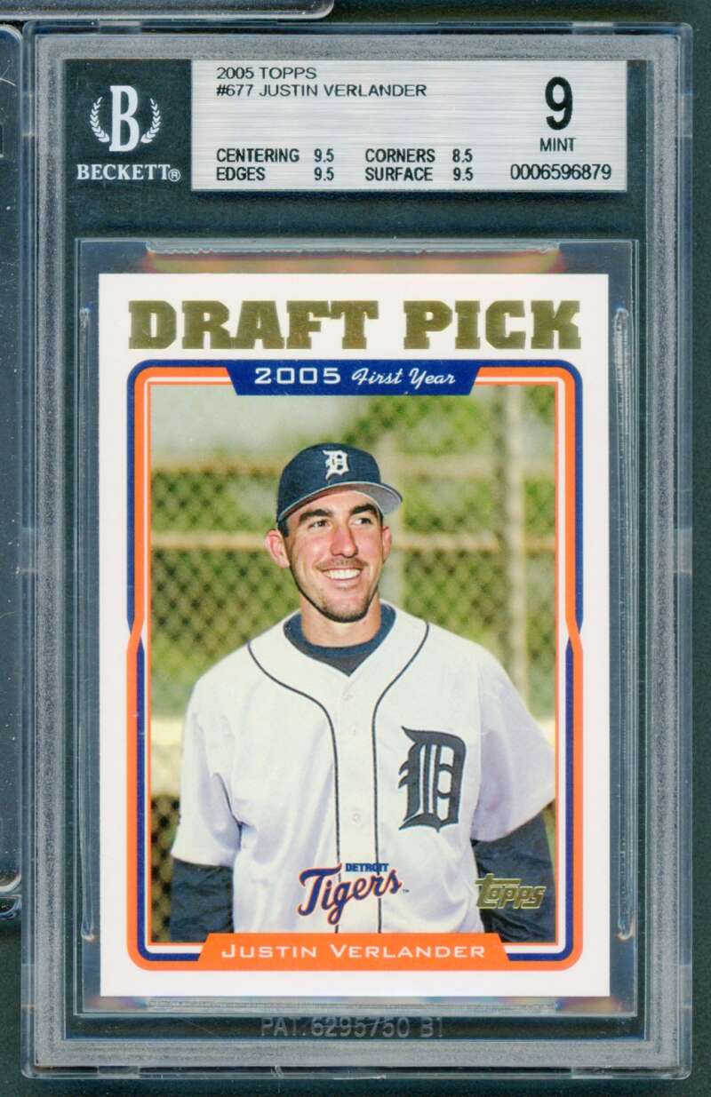 Justin Verlander Rookie Card 2005 Topps #677 BGS 9 Image 1