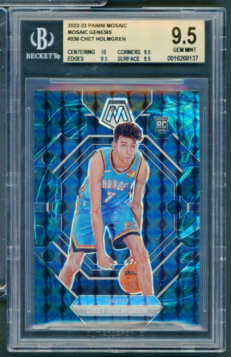 Chet Holmgren Rookie 2022-23 Panini Mosaic Mosaic Genesis (pop 1) #236 BGS 9.5 Image 1