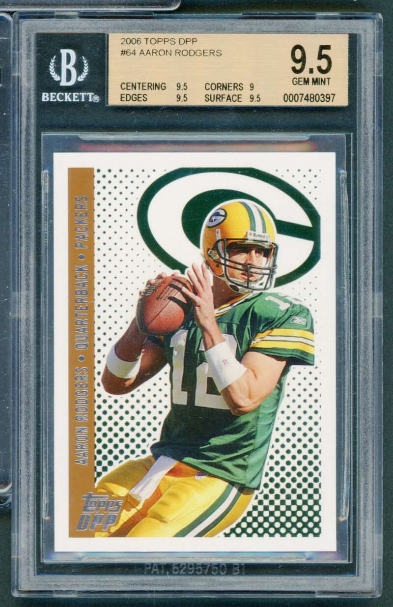Aaron Rodgers Card 2006 Topps DPP #64 BGS 9.5 Image 1