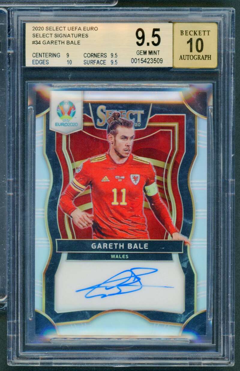 Gareth Bale Card 2020 Select UEFA Euro Signatures (pop 1) #34 BGS 9.5 Image 1
