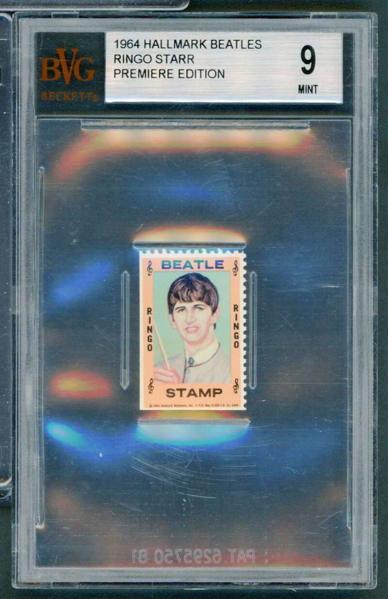 Ringo Starr Card 1964 Hallmark Beatles Premiere Edition #nno BGS BVG 9 Image 1