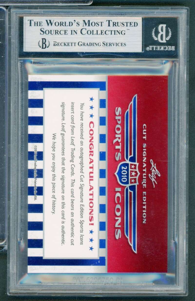 Bob Feller Card 2010 Leaf Sports Icons Update Signature #NNO BGS Authentic Image 2