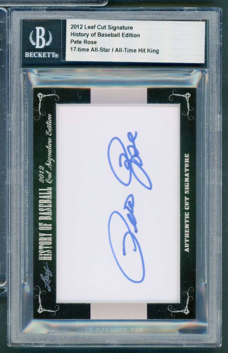 Pete Rose 2012 Leaf Cut Signature History Of Baseball Edition #NNO BGS Authentic Image 1