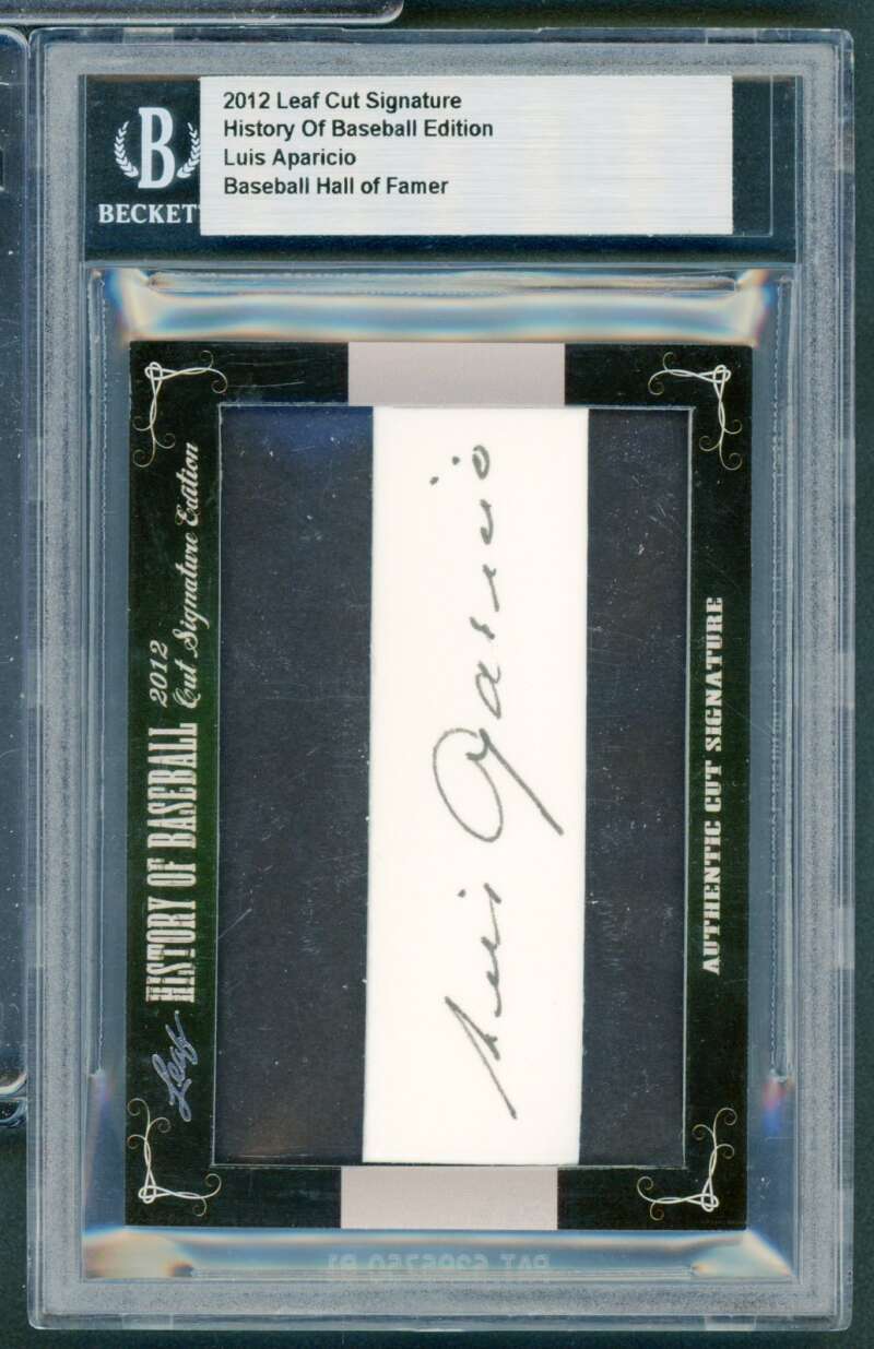Luis Aparicio Card 2012 Leaf Cut Signature History Of Baseball Edition #NNO BGS Image 1