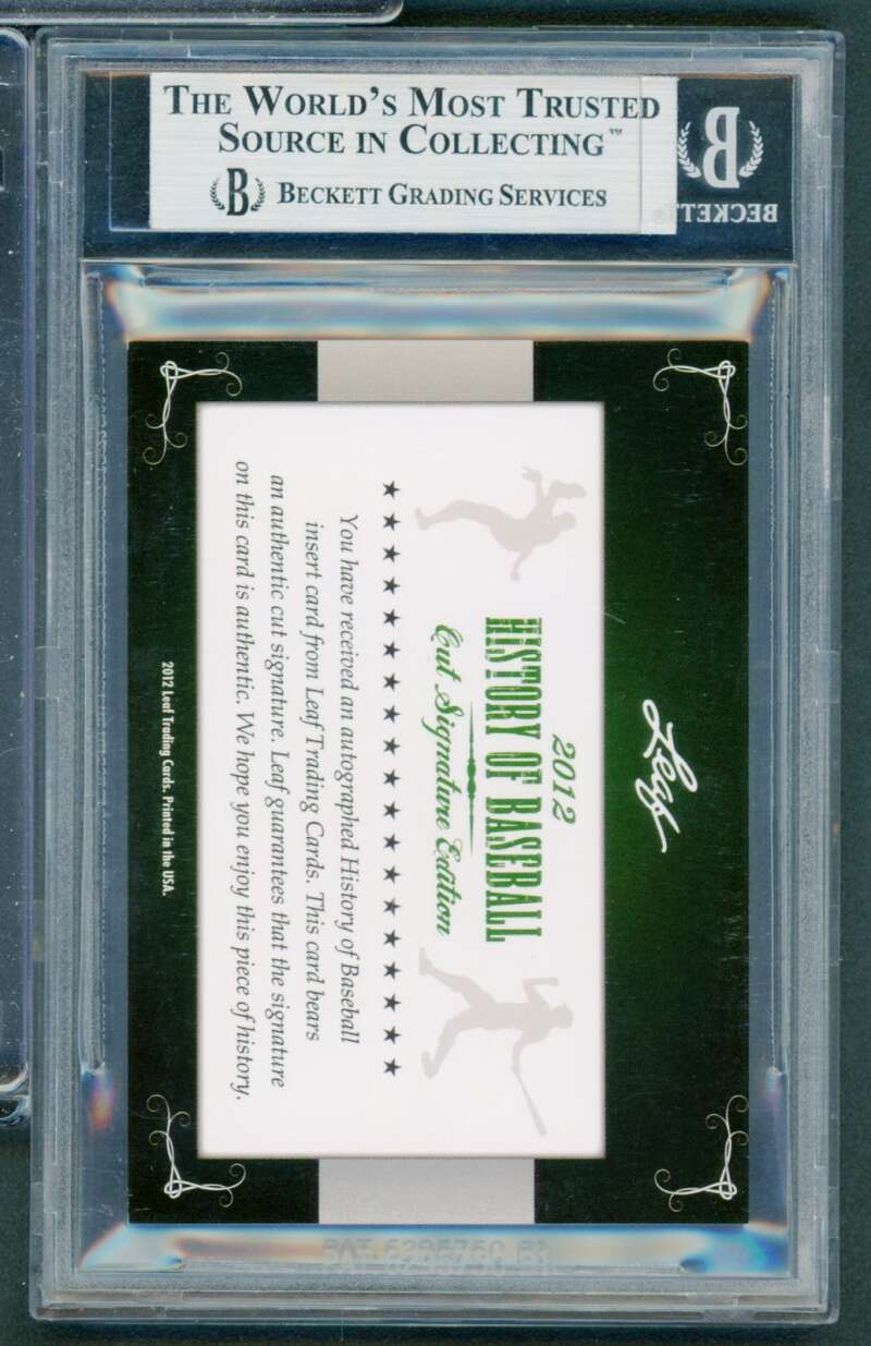 Luis Aparicio Card 2012 Leaf Cut Signature History Of Baseball Edition #NNO BGS Image 2