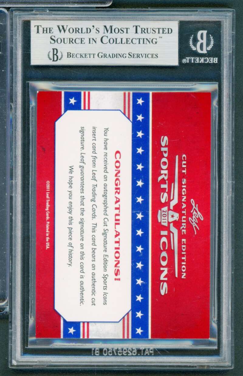 Bob Lilly Card 2011 Leaf Sports Icons Cut Signature #11 BGS Authentic Image 2