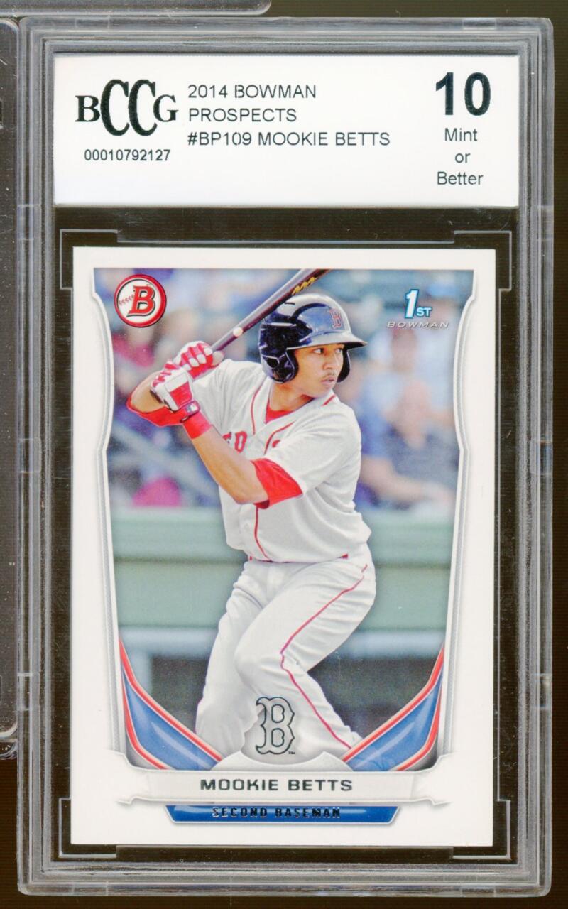2014 Bowman Prospects #BP109 Mookie Betts Rookie Card BGS BCCG 10 Mint+ Image 1