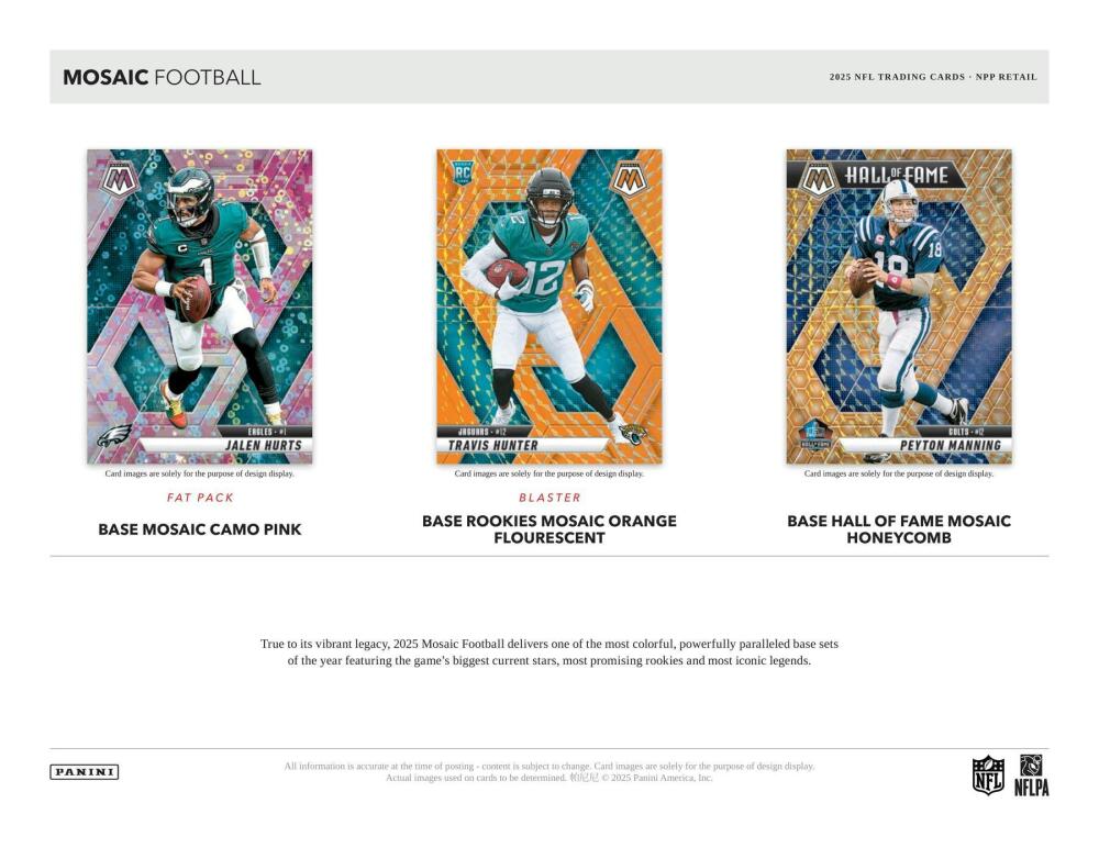 2025 Panini Mosaic Football 6-Pack Blaster Box Image 3