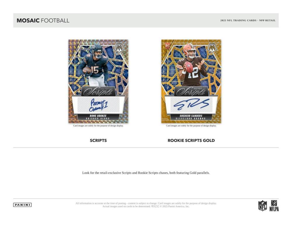 2025 Panini Mosaic Football 6-Pack Blaster Box Image 4