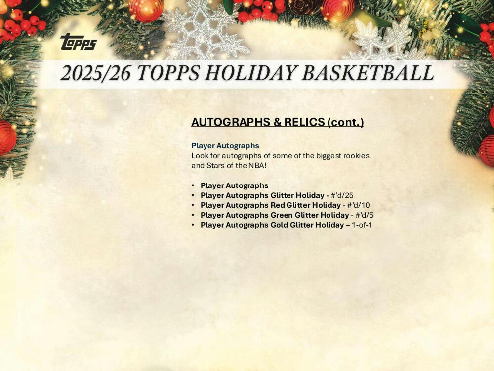 2025-26 Topps Holiday Basketball Mega Box Image 7