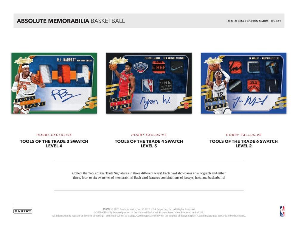 2020-21 Panini Absolute Memorabilia Basketball Hobby Box Image 3