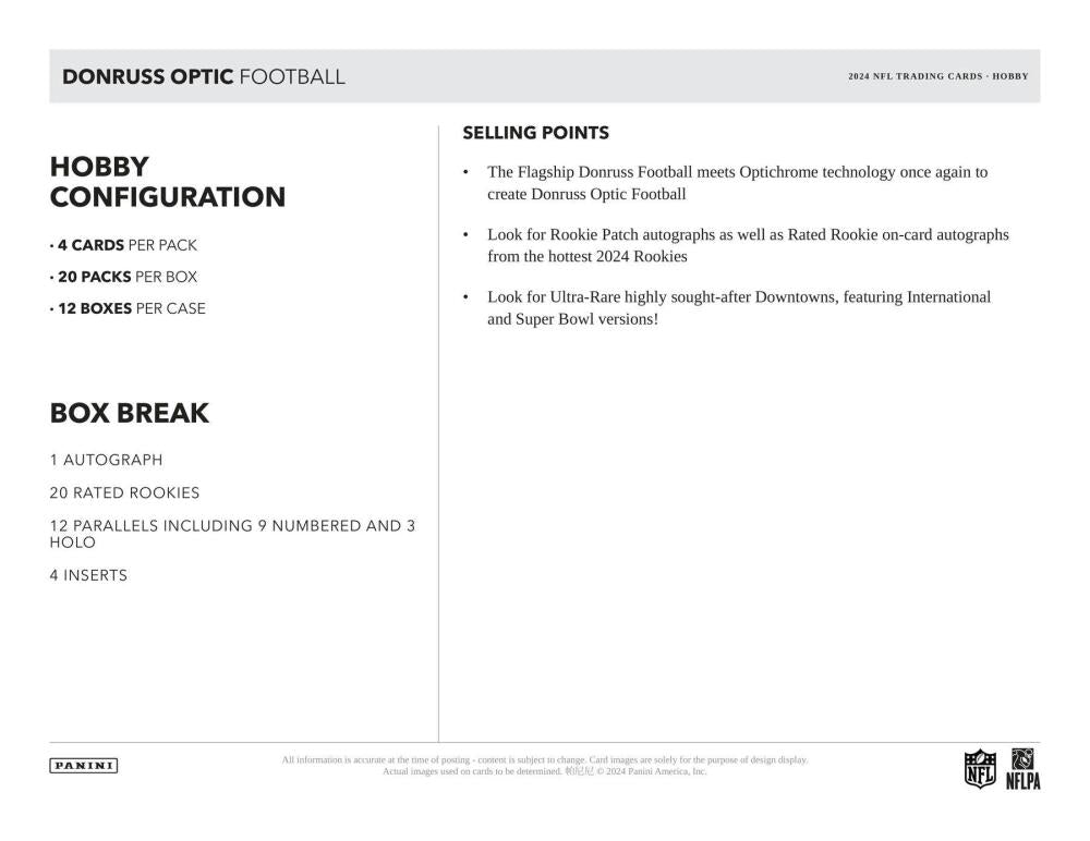 2024 Panini Donruss Optic Football Hobby Box Image 6