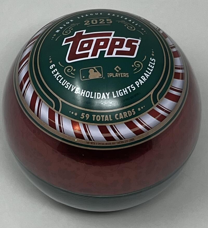 2025 Topps Holiday Baseball Tin Ornament Image 1
