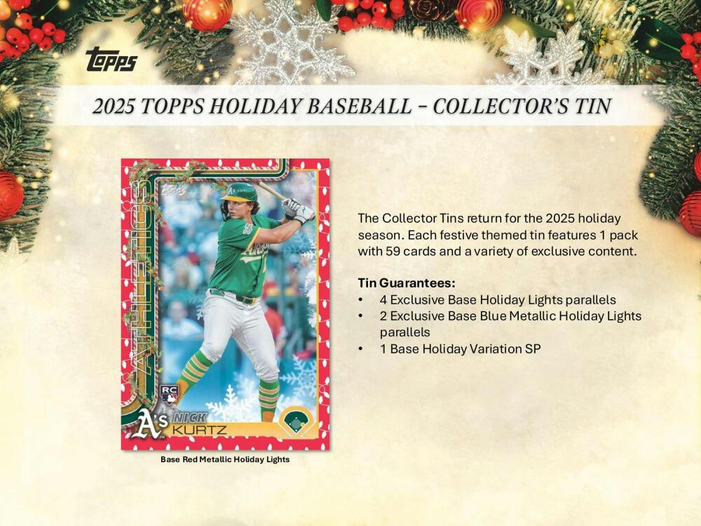 2025 Topps Holiday Baseball Tin Ornament Image 5