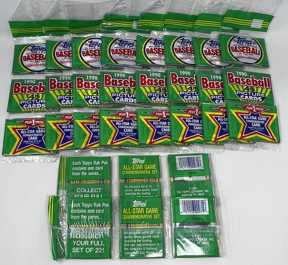 (10) 1990 Topps Rack Pack Baseball Lot  Frank Thomas / Ken Griffey Jr. RC Year Image 1