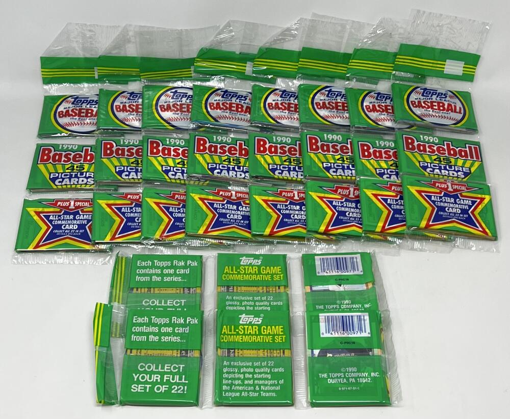 (10) 1990 Topps Rack Pack Baseball Lot  Frank Thomas / Ken Griffey Jr. RC Year Image 2