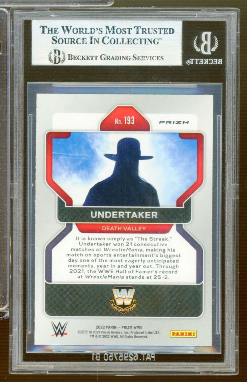 Undertaker Card 2022 Panini Prizm WWE Prizms Ice (ppp 1) #193 BGS 8.5 Image 2