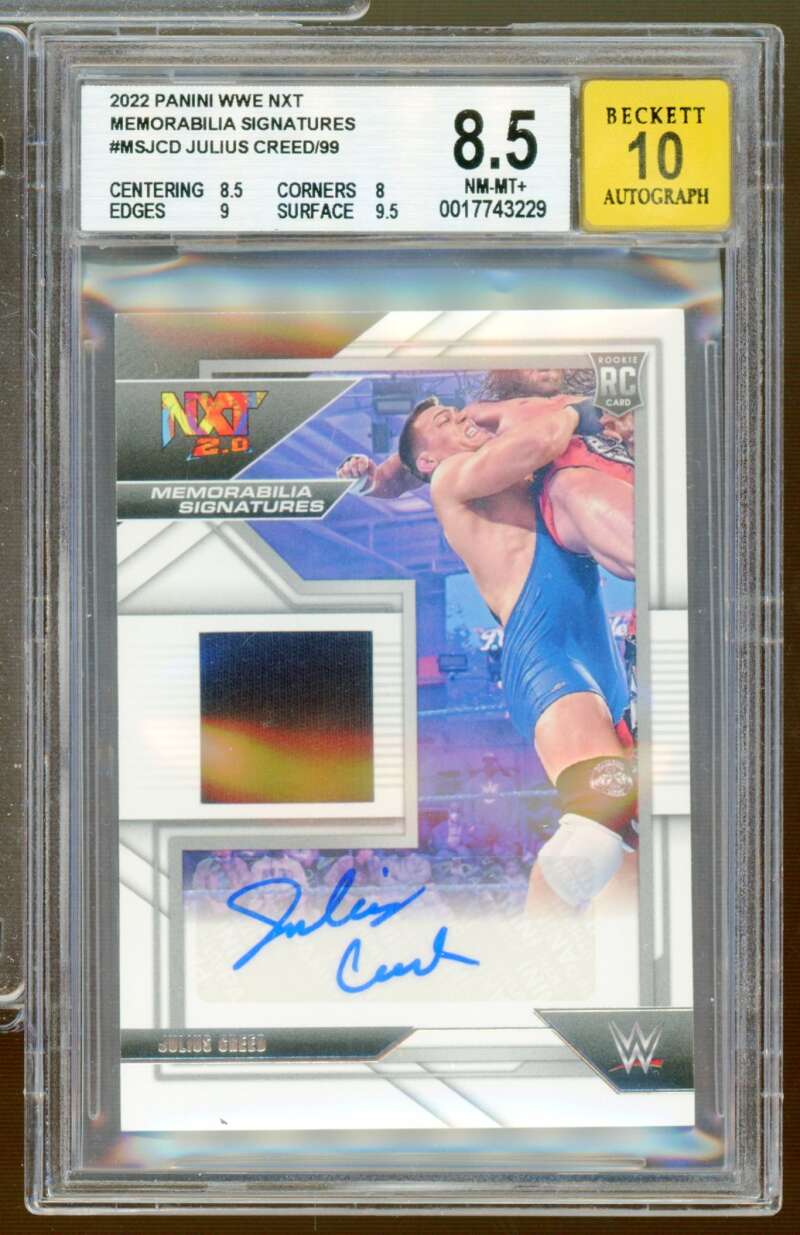Julius Creed Rookie 2022 Panini WWE NXT memorabilia Signatures #MSJCD BGS 8.5 Image 1