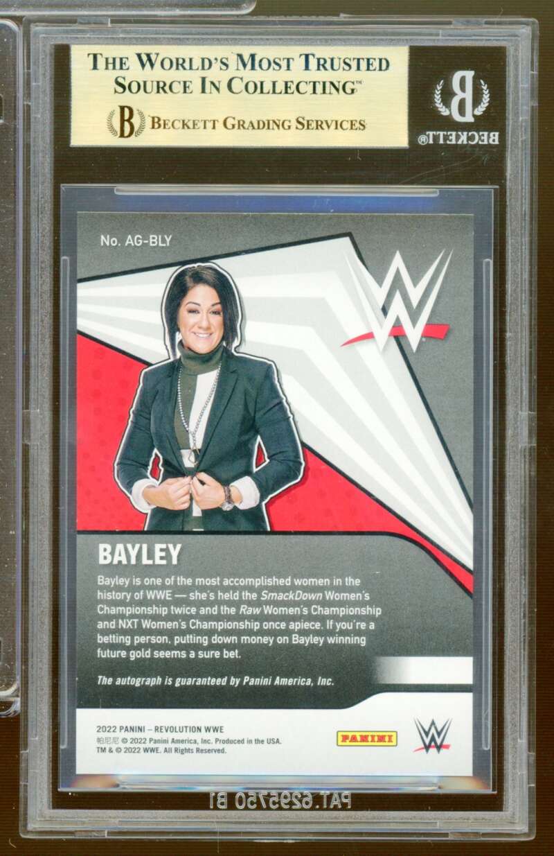 Bayley Card 2022 Revolution WWE Autographs (pop 1) #AGBLY BGS 9.5 Image 2